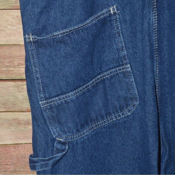Berne Apparel Bib Overalls Carpenter Style Hammer Hook Men’s Size 40x30 Blue - Picture 6 of 12